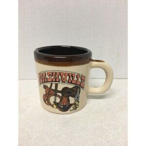 Vintage Collectible  Nashville MC Art Co. Guitar Coffee Tea Ceramic Mug 7oz TN